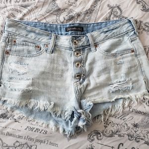 Abercrombie & Fitch jean fringe shorts
